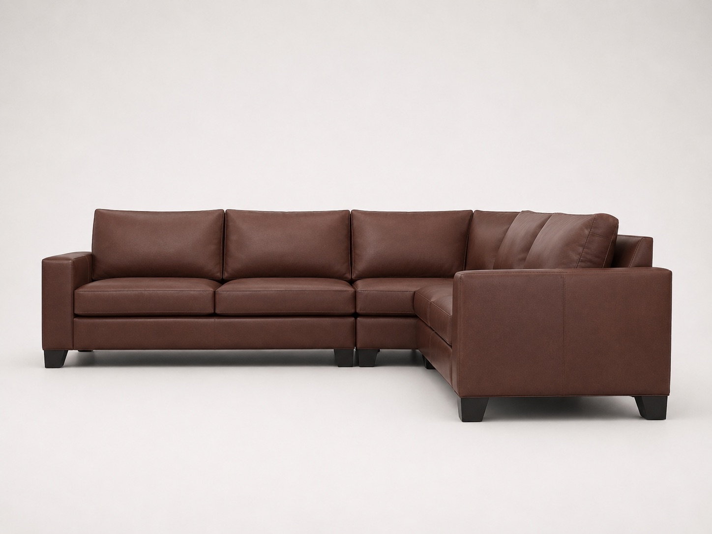 Gita Leather Corner Sofa in genuine brown leather