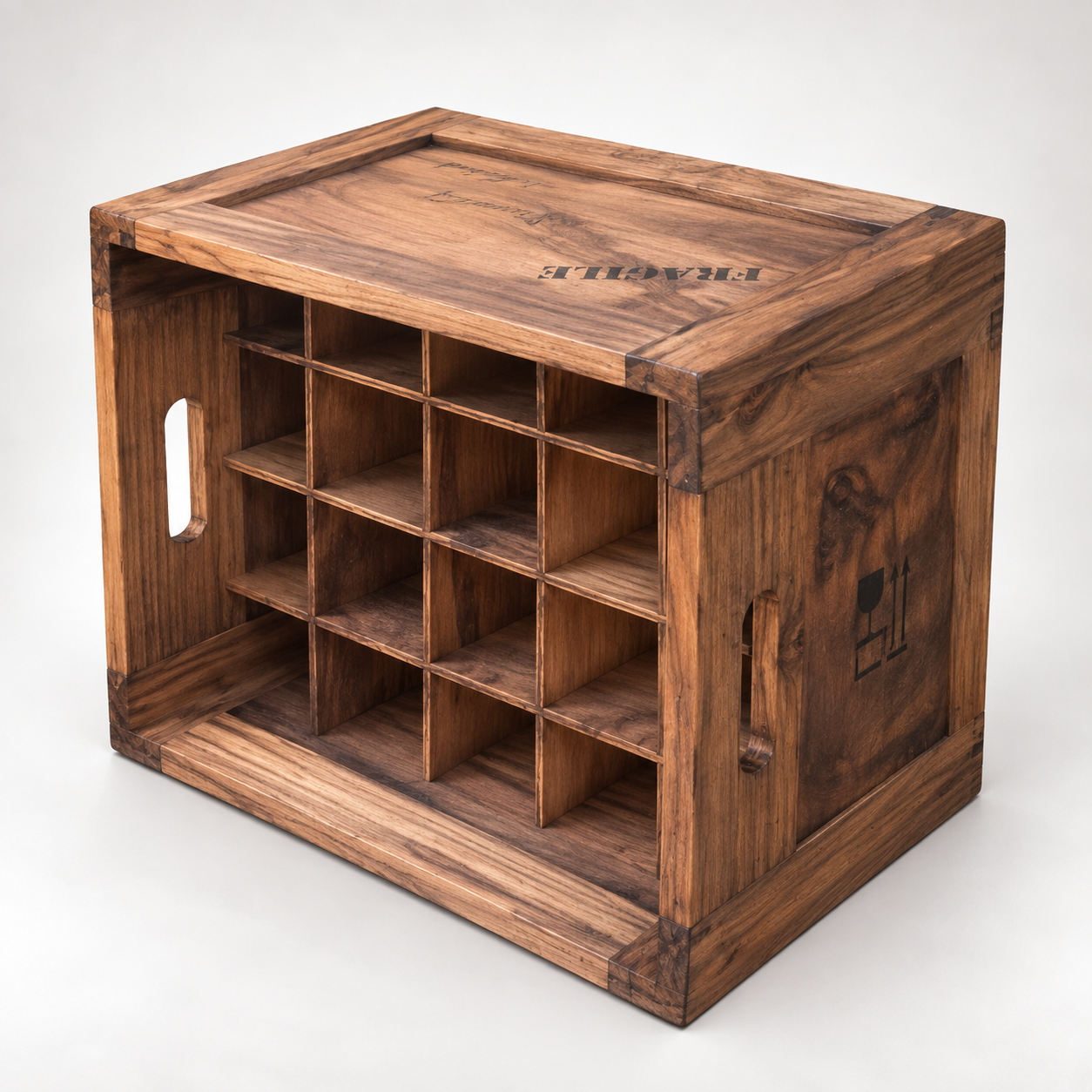 20 Bottle Wooden Wine Crate - Product View