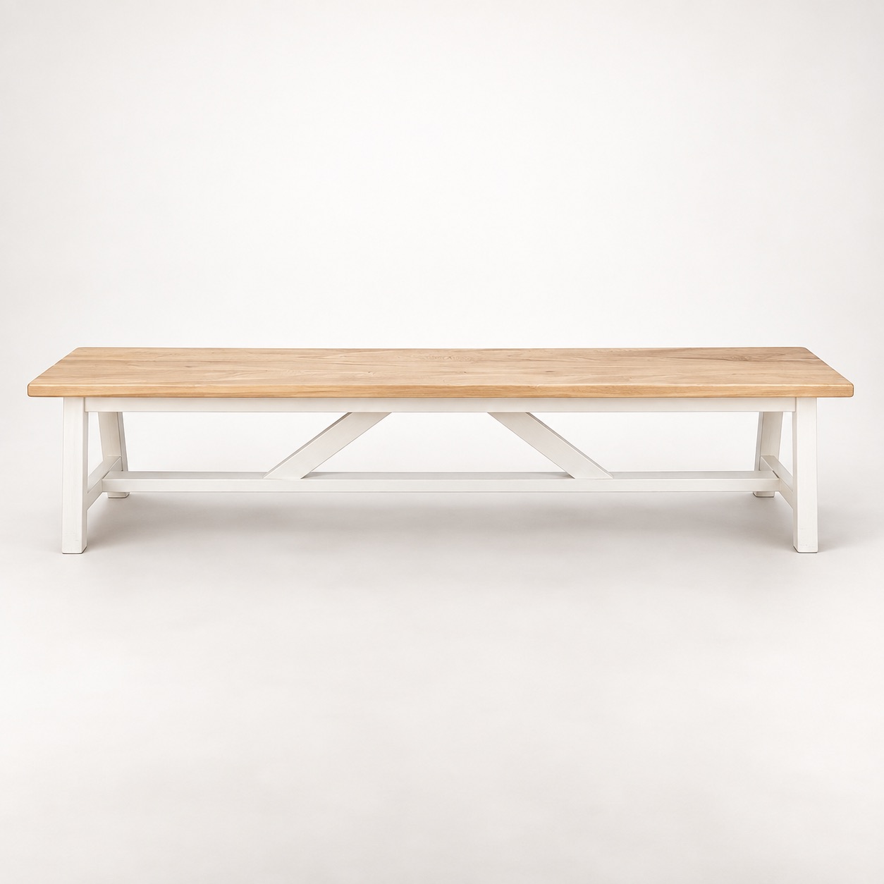 Country Bench Ivory with Saligna frame and American Poplar top