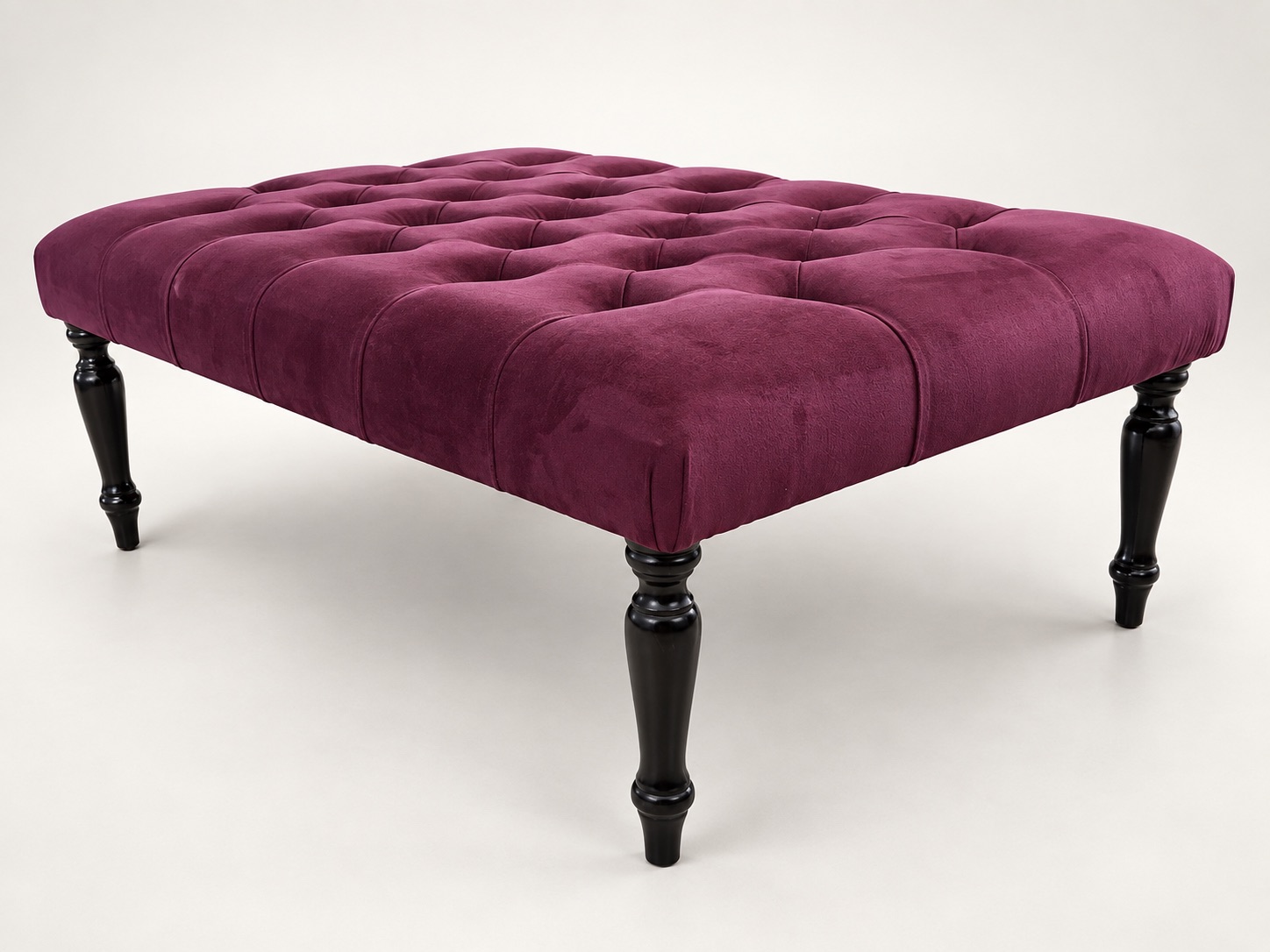 Deep Button Ottoman - Plum - Product View