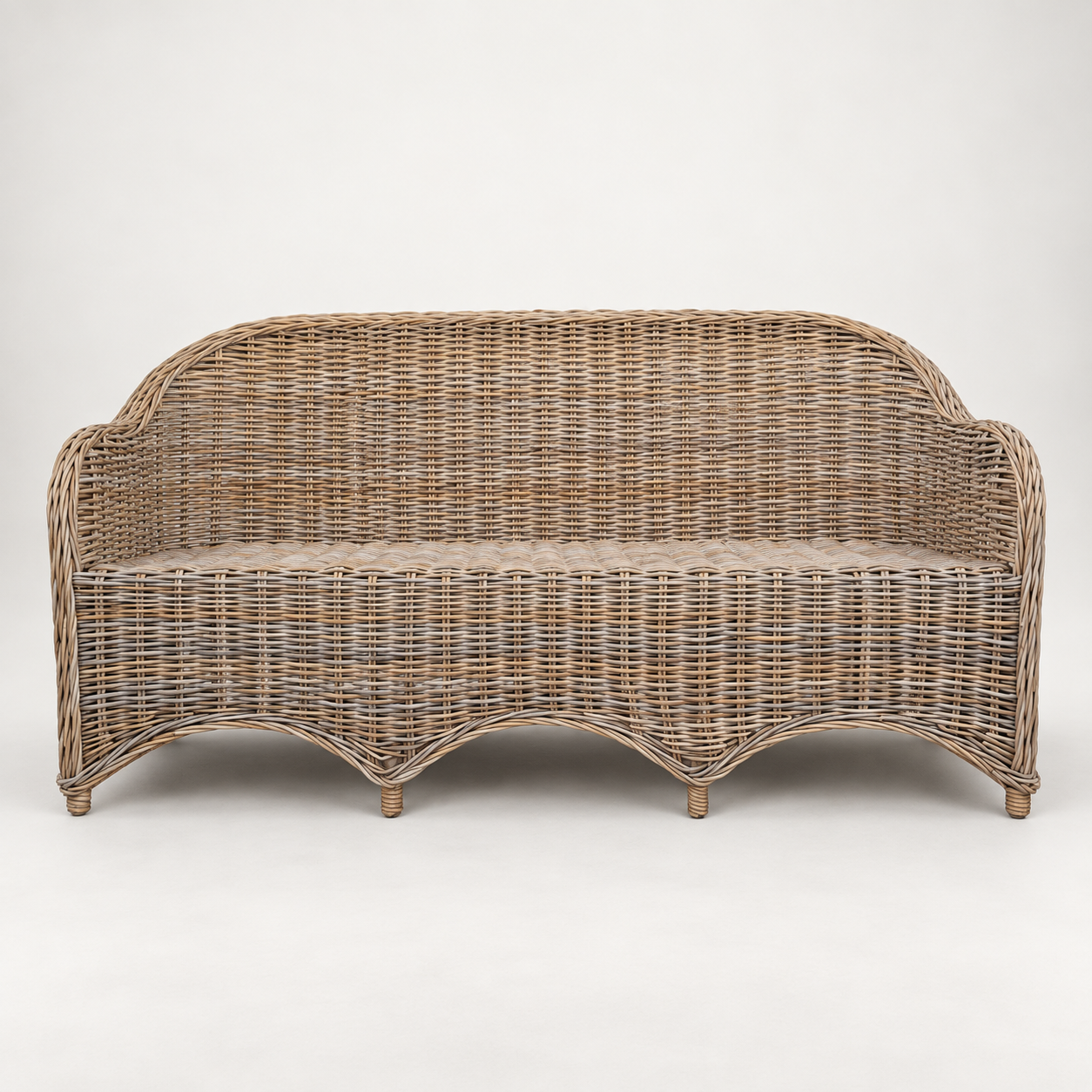 Hampton Full Cane Bench - Front View