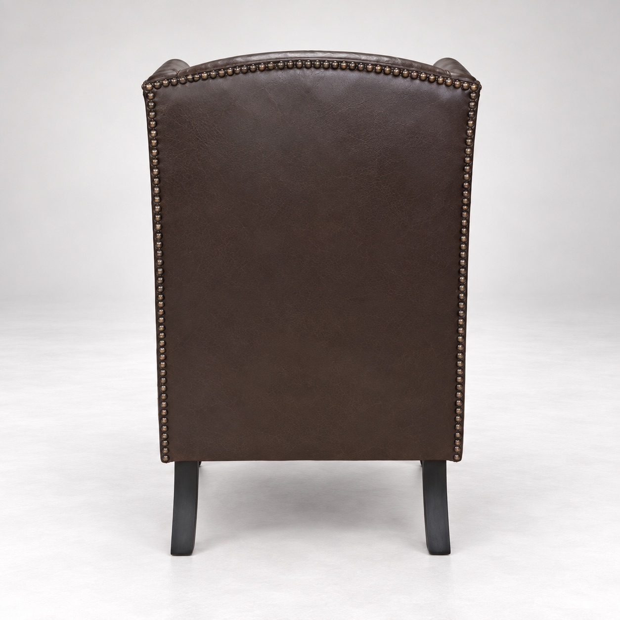 Heritage Leather Wingback Chair - Rear View