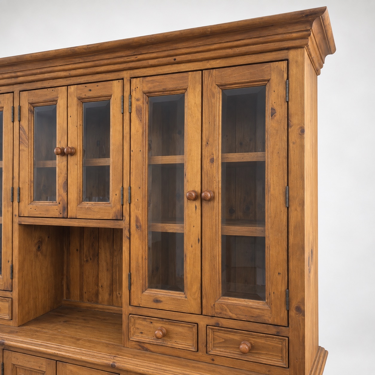 Homestead Reclaimed Pine Display Cabinet - Detail View