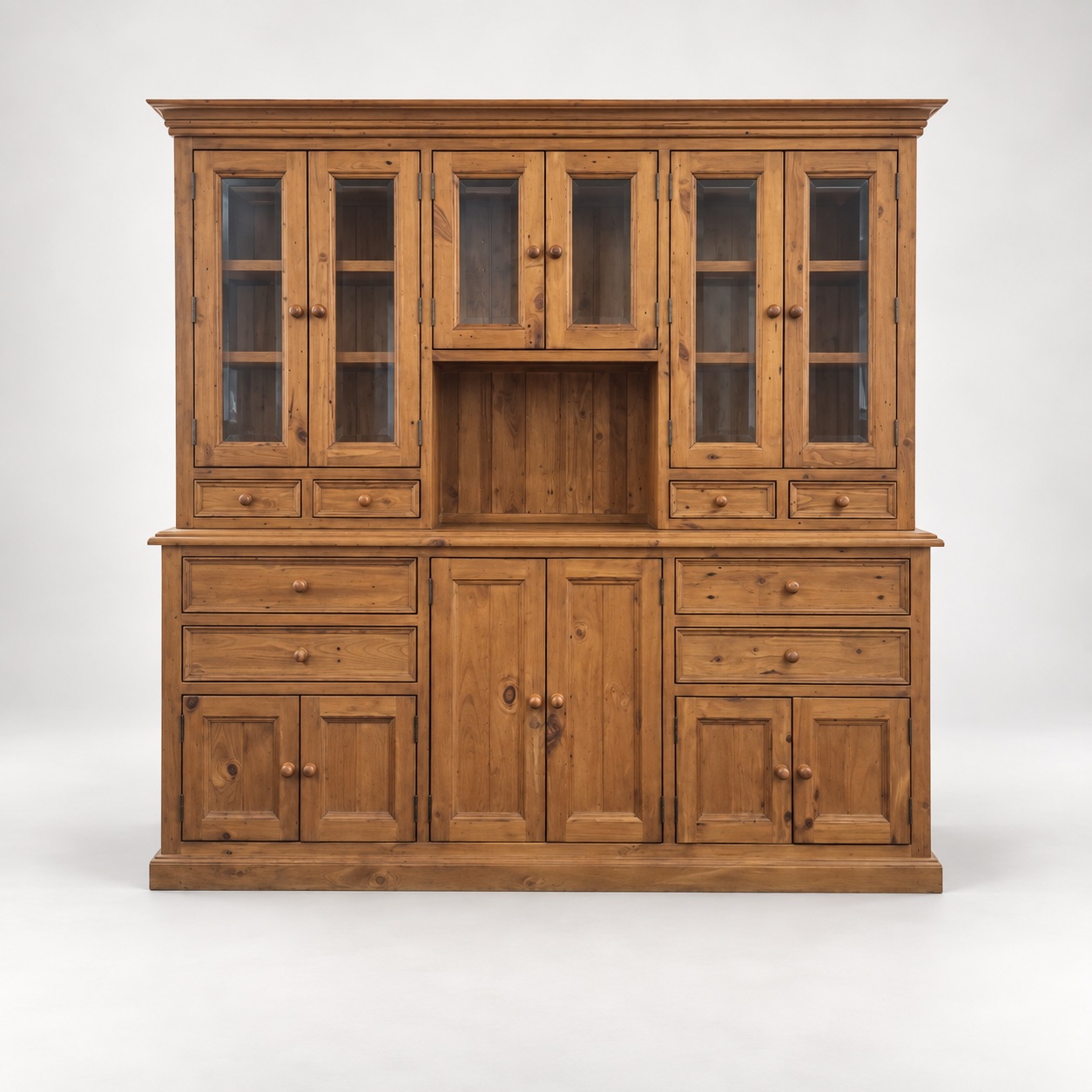 Homestead Reclaimed Pine Display Cabinet - Front View