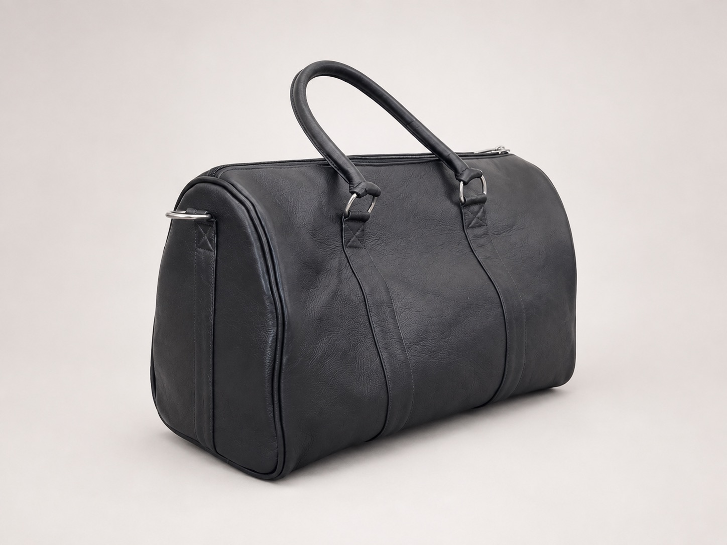 Leather Duffle Bag Charcoal - Product View