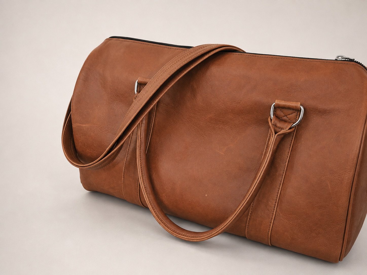 Leather Duffle Bag - Detail View