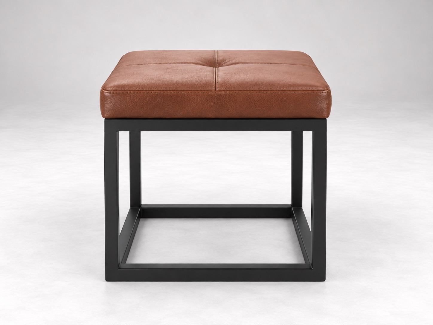 Leather Footstool - Front View
