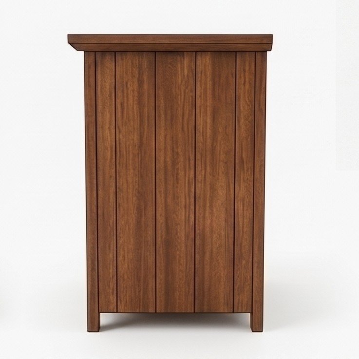 Mahogany Cleveland Pedestal, side view showing the vertical panelling