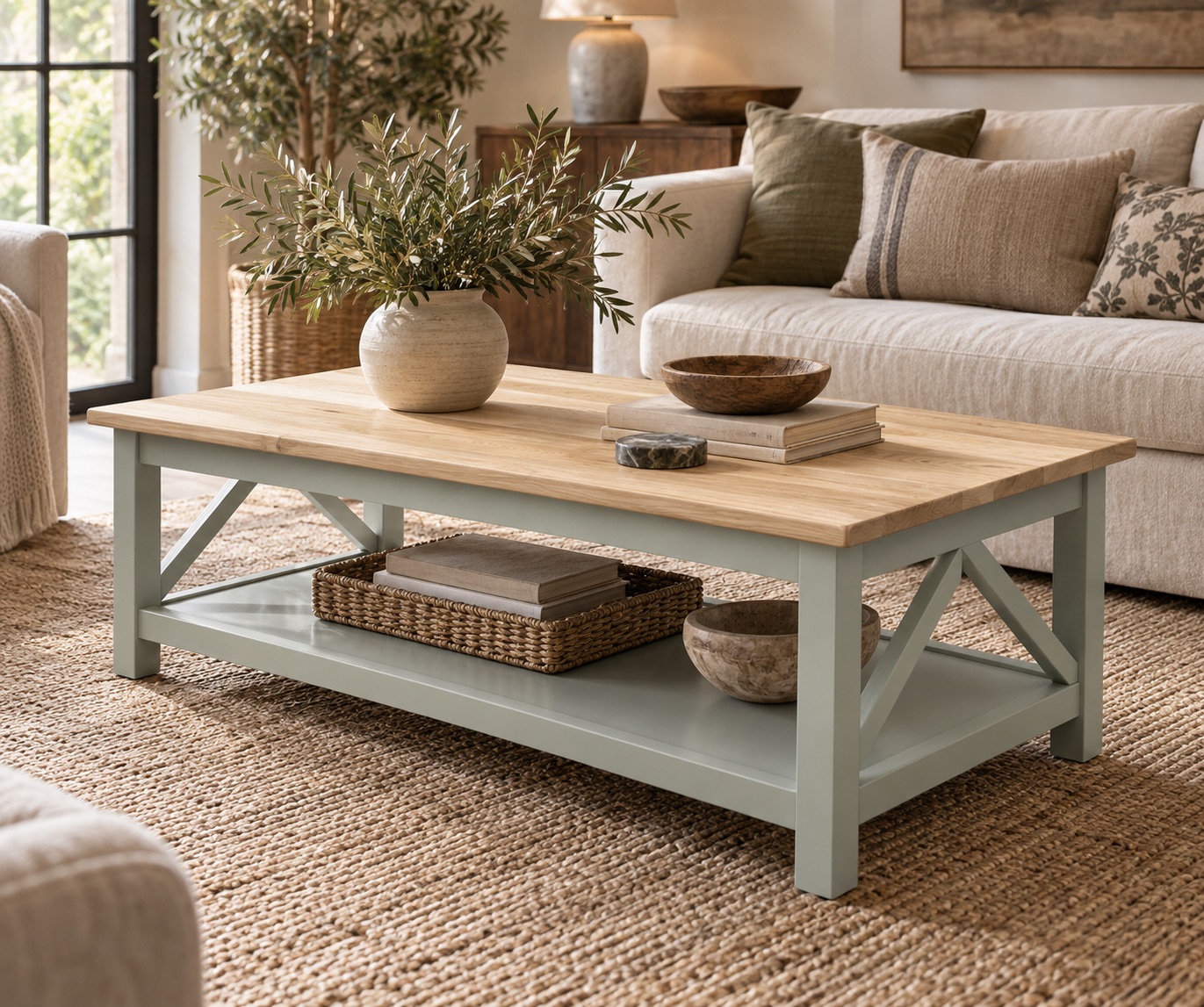 Country Coffee Table - Mint - Lifestyle View